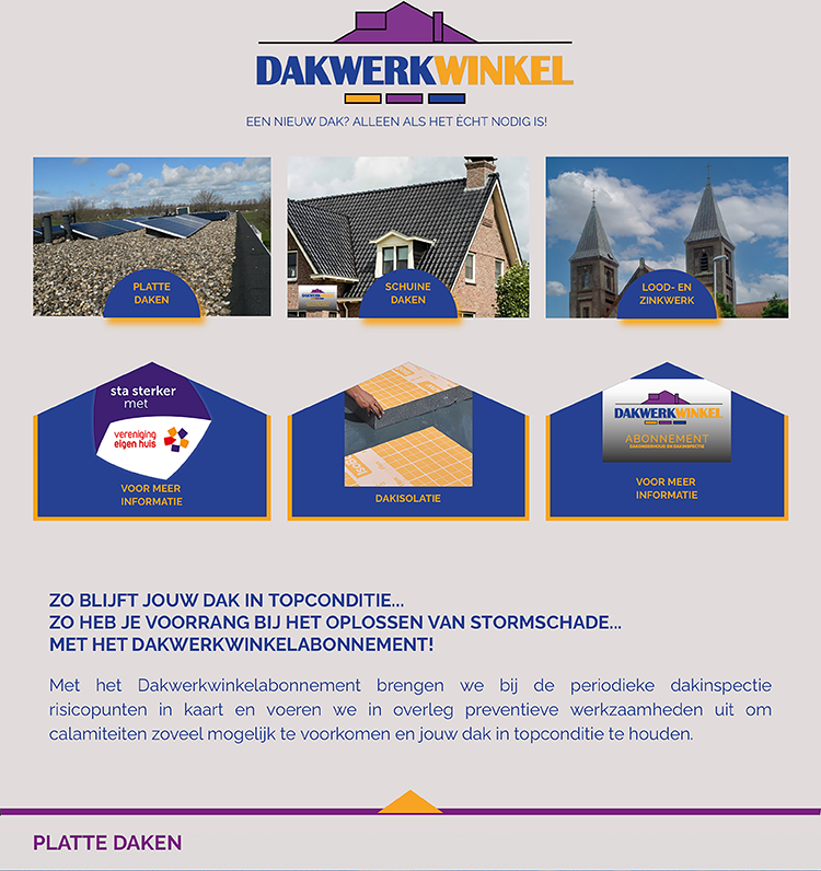 Dakwerkwinkel-Website