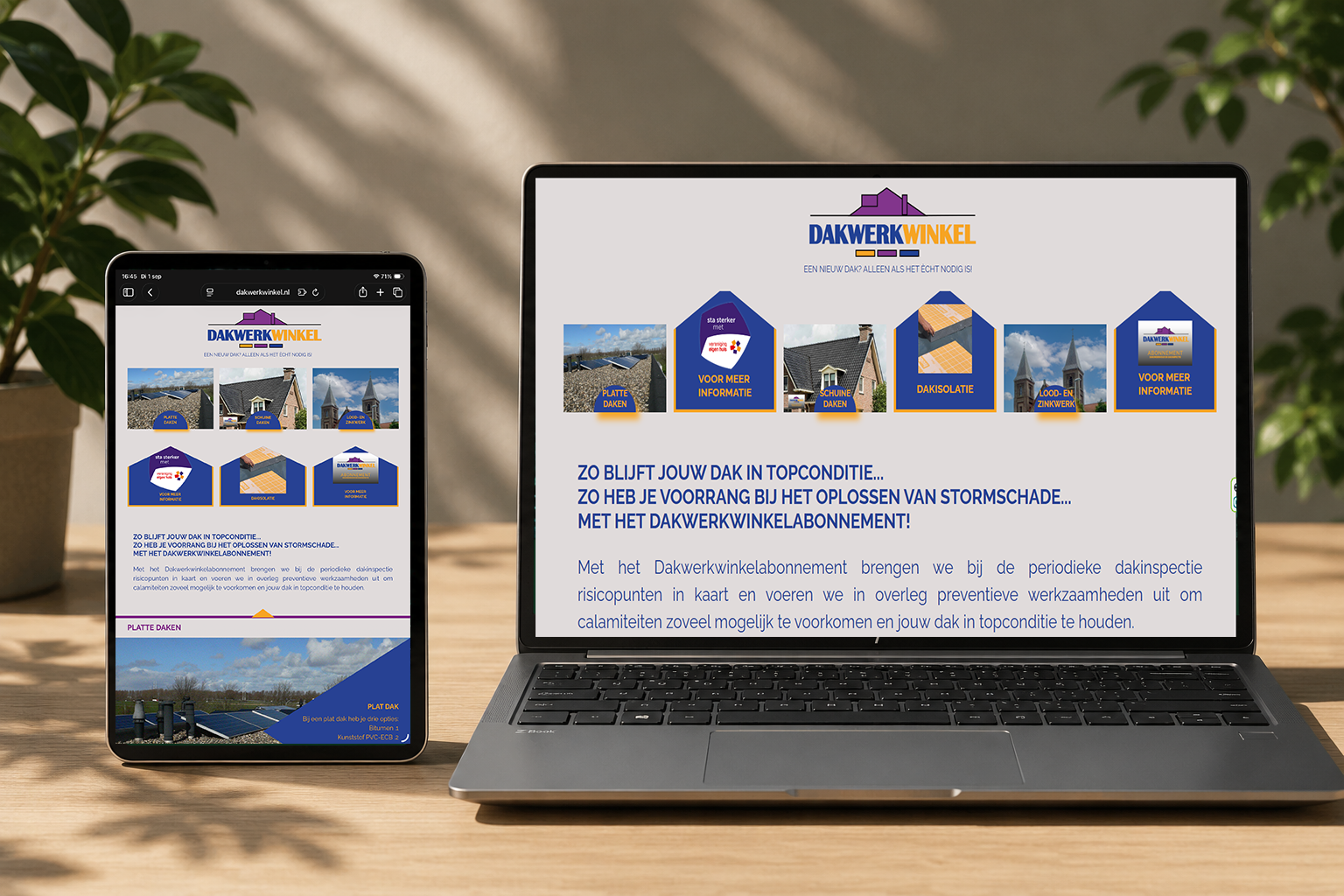 Dakwerkwinkel-Website